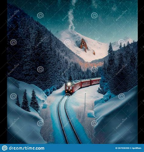Winter Train Rides In Snowy Mountains A Beautiful Winter Fairy Tale