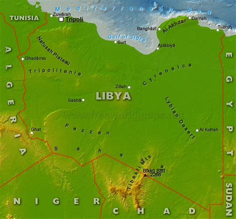 Detailed Map Map Libya Capital