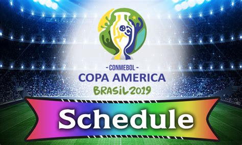 The tournament will take place in brazil from 13 june to 10 july 2021. Copa America 2019 Quarter Finals Fixtures: Knockout Stage Matches Schedule