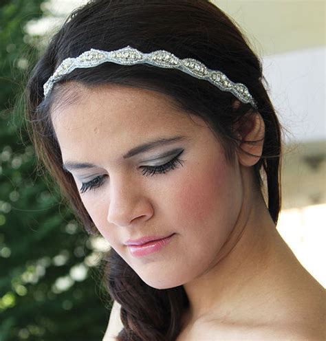 Bridal Rhinestone Headband Wedding Silver Headband Silver Etsy