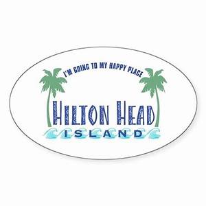 Hilton Head Happy Place Oval Decal By Tropicspot