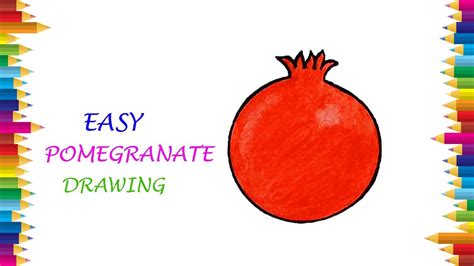 How To Draw Pomegranate Pomegranate Drawing Youtube