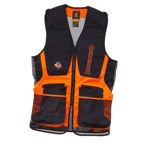 Browning Claybuster Shooting Vest Black Orange Uk