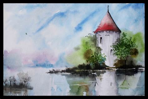 Simple Watercolor Painting Landscape ~ Painting Your First Watercolor