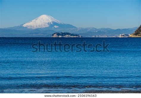 Mt Fuji Enoshima Zushi Beach Kanagawa Stock Photo 2106196163 Shutterstock