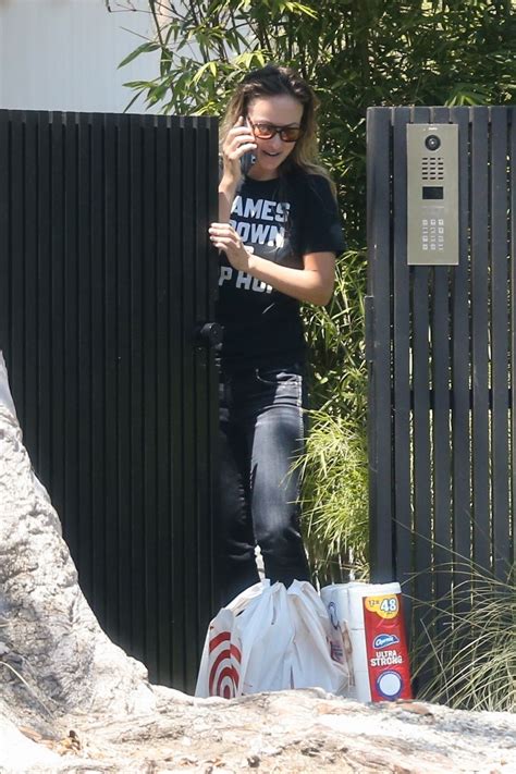 Olivia Wilde Taking At Order From Target Outside Her Home In Los