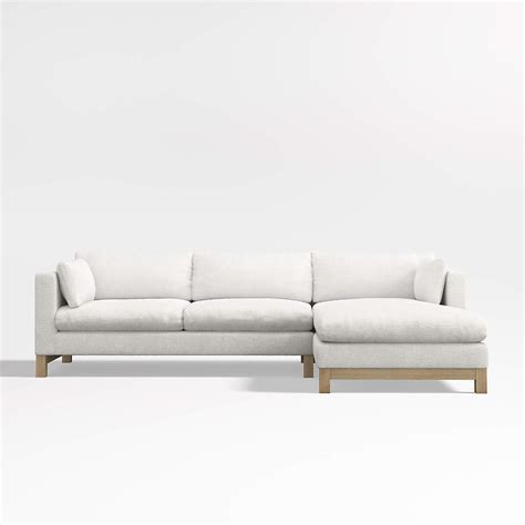Pacific 2 Piece Deep Seat Right Arm Chaise Sectional Sofa With Wood