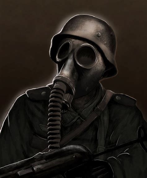Gasmask Soldier By Jonnyeklund On Deviantart Gas Mask Art Gas Mask