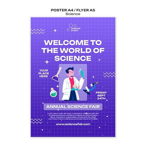 Free Psd Vertical Poster Template For Science And Experiments