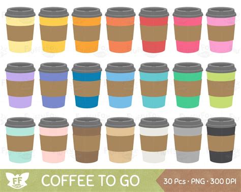 Coffee To Go Clipart Coffees Paper Cups Clip Art Rainbow Hot