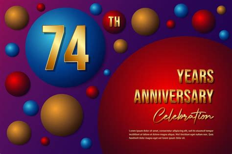 Premium Vector 74th Anniversary Logo With Colorful Abstract