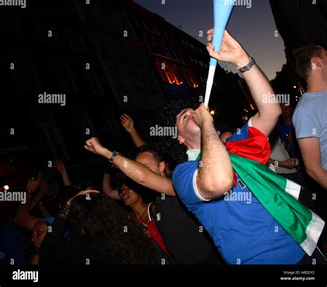 Italian Fans Celebrating Outside Bar Italia After Winning 2006 World