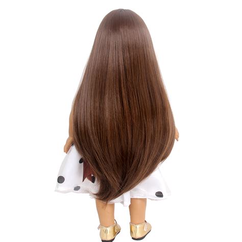 15inch Beautiful Brown Straight Blythe Doll Wig Flame Resistant Synthetic Cheap American Girl