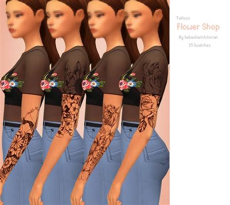 Sebastianvictorian Flowershoptats Sims 4 Tattoos Sims 4 Sims