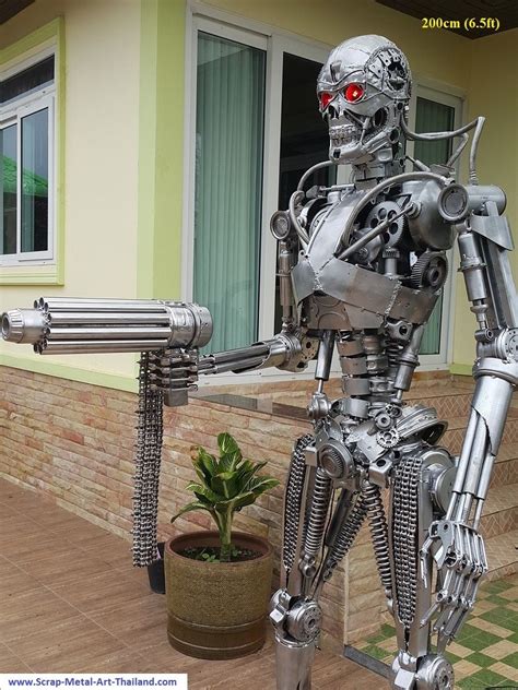 Latest Terminator Statue Sculpture Genisys Movie Style Life Size Scrap