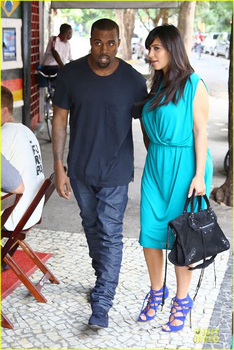 Pregnant Kim Kardashian And Kanye West Kisses In Rio Photo 2807467