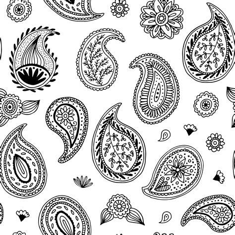 premium vector paisley henna floral vector hand drawn seamless pattern