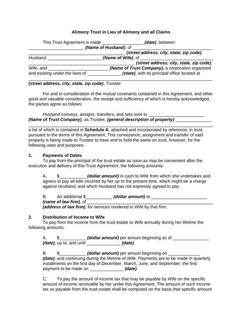 Alimony Agreement Template Fill Out And Sign Online Dochub