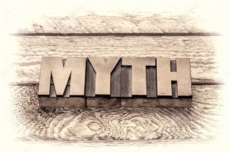 Myth Word In Vintage Letterpress Wood Type — Stock Photo