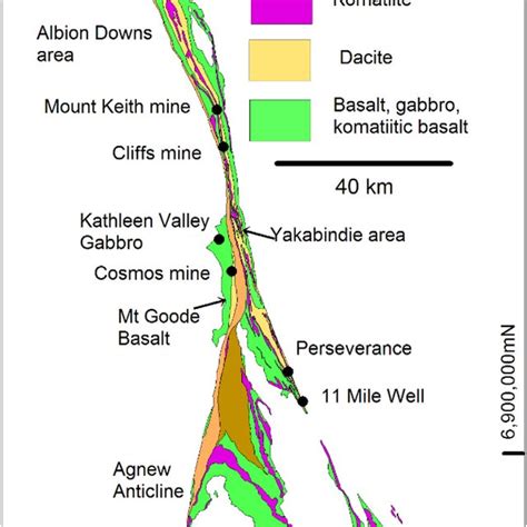 Geology Map Of The Wiluna Au Mine Area Showing Sampled Drill Hole