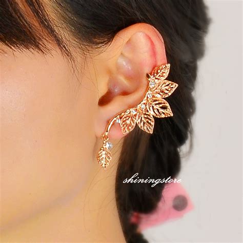 Leaf Ear Cuff Elf Ear Cuff Rose Goldear Sweep Leaf Punk Boho