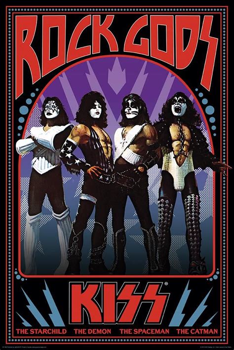 Kiss Rock Gods Rock Band Music Group Poster Aquarius Images In 2022 Band Posters Rock