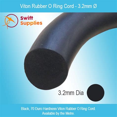 Viton Rubber O Ring Cord Black 70 Duro Per Metre