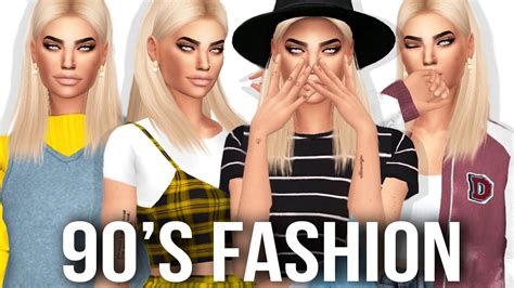 The Sims 4 90s Fashion Lookbook Full Cc List And Download Sim Youtube