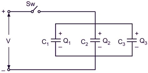 Capacitors In Parallel Derivation Formula And Theory Electricalworkbook