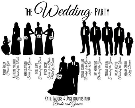 Wedding Party Silhouette Free Template Free Printable Templates