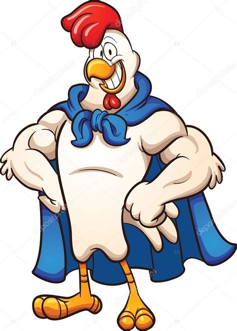 卡通超级鸡 — 图库矢量图像© Memoangeles 95837652