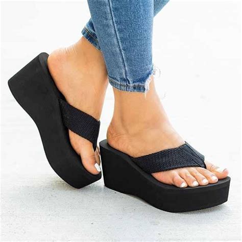 Rosypair Flip Flops Foam Wedge Heel Sandals Hp10 White Sandals Heels