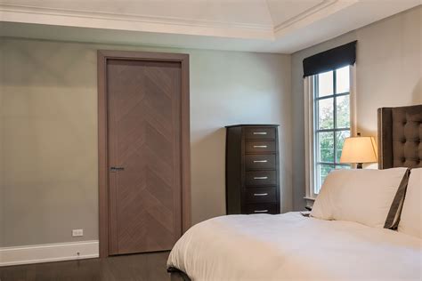Modern Interior Door Custom Single Wood Veneer Solid Core With