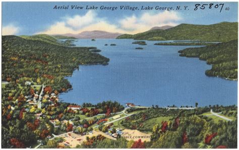 Aerial View Lake George Village Lake George N Y Digital Commonwealth