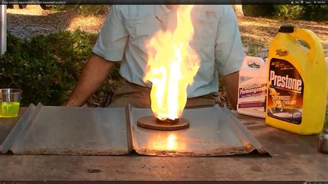 If you don't burn safely or burn material without a permit when one is needed, you can be fined and held responsible for the cost. Fire from anti freeze? neat science project/ easy and fast ...