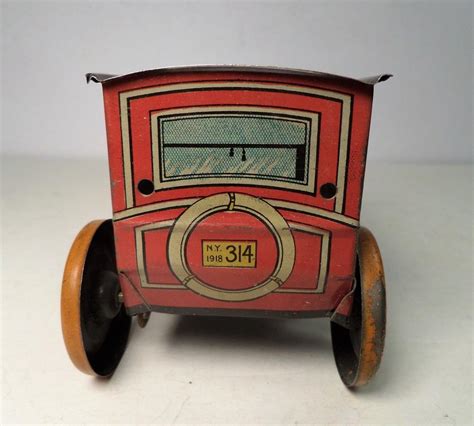 Vintage 1918 J Chein Tin Wind Up Touring Car Toy 1883462842