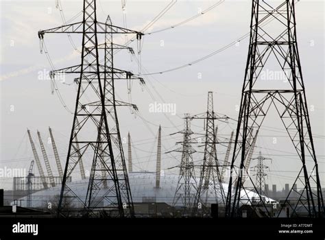 Uk Electricity Pylon Power Millennium Dome Hi Res Stock Photography And