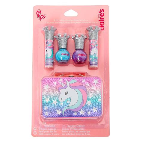 Claires Club Miss Glitter The Unicorn Makeup And Tin Set 4 Pack
