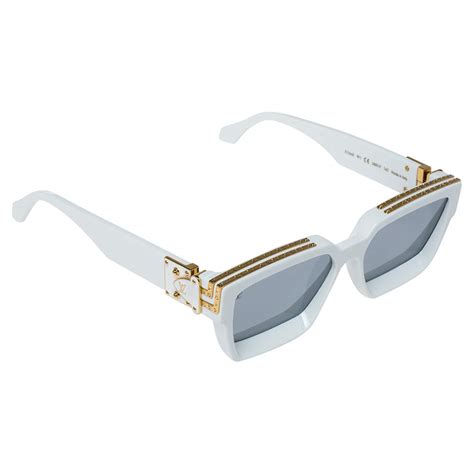 Louis Vuitton White Monogram Patterned Silver Mirrored 11 Millionaire Sunglasses Louis