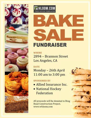 Bake Sale Fundraiser Free Flyer Template By Hloom Com Bake Sale