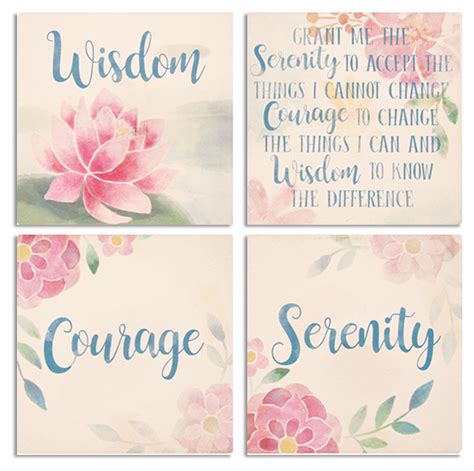 Set Of 4 Serenity Prayer Ceramic Coasters