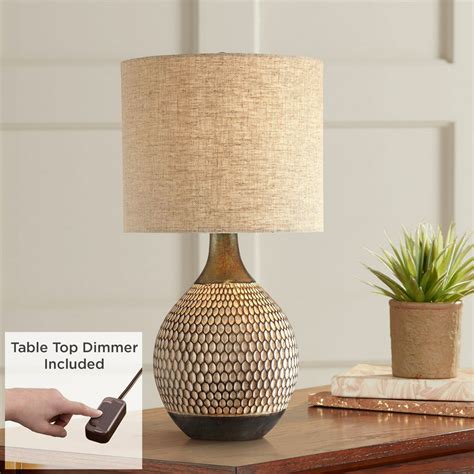 360 Lighting Mid Century Modern Table Lamp With Table Top Dimmer Wood