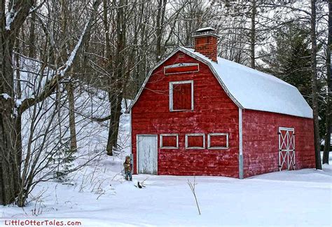Red Barn In The Snow Little Otter Tales