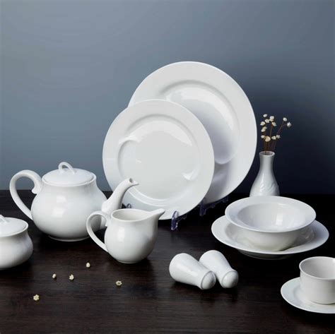 10 Piece Restaurant White Ceramic Dinnerware Set Two Eight Ceramics