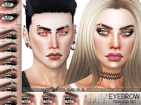 Diy Eyebrow Piercing Set By Pralinesims At Tsr Sims 4 Updates