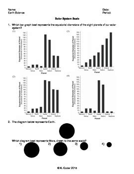 Worksheet Solar System Scale Editable Tpt