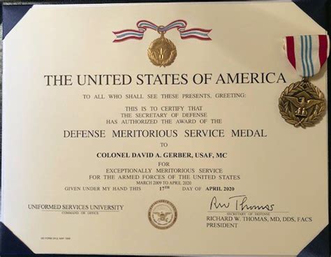 David Gerber Awarded Defense Meritorious Service Medal By The Secretary