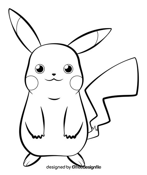 Pokemon Pikachu Black And White Clipart Vector Free Download