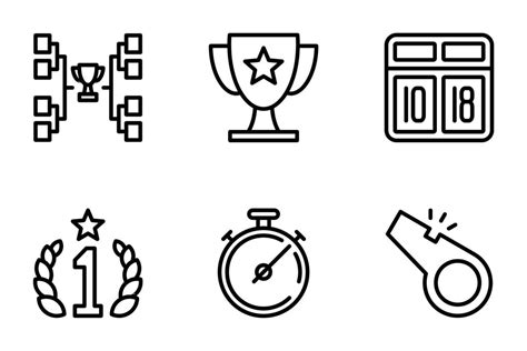 Sports Competition Line Icons Set 23810633 Vector Art At Vecteezy