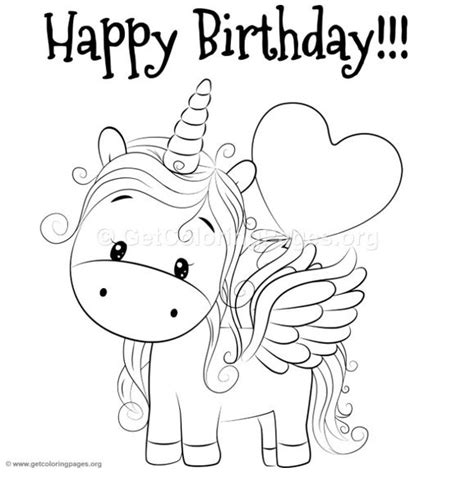 Unicorn Birthday Coloring Pages Free : Best free christmas coloring